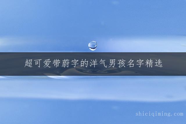 超可爱带蔚字的洋气男孩名字精选
