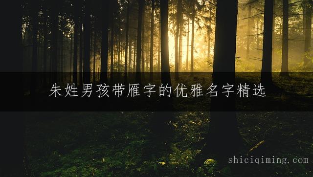 朱姓男孩带雁字的优雅名字精选