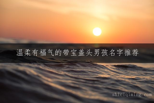 温柔有福气的带宝盖头男孩名字推荐